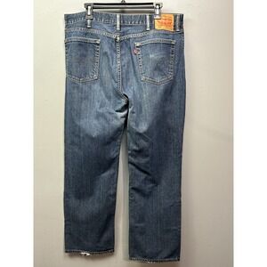 Levis 514 Jeans Mens 38x30 Blue Straight Leg Mid Rise Denim Pants Distressed